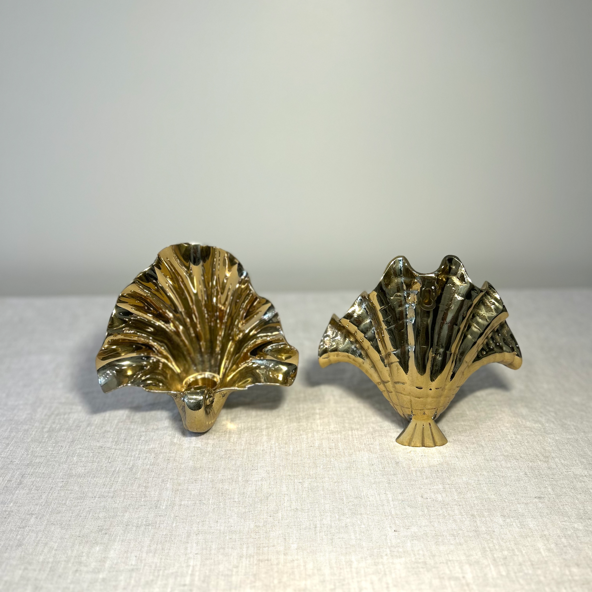 Gold Shell Candle Holders 001