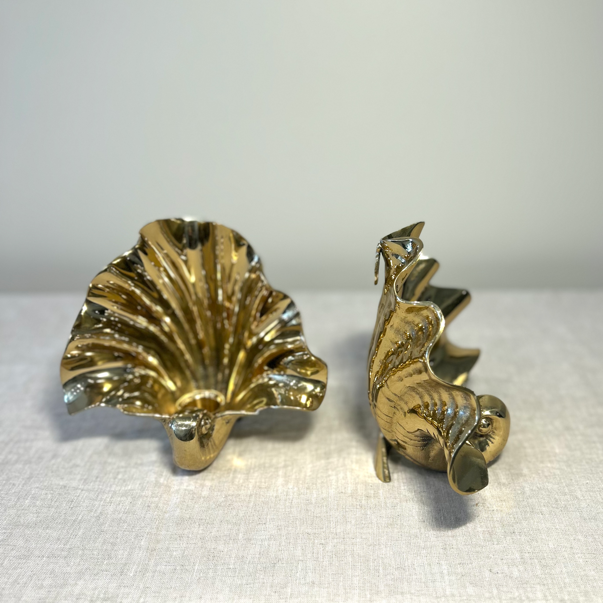 Gold Shell Candle Holders 001